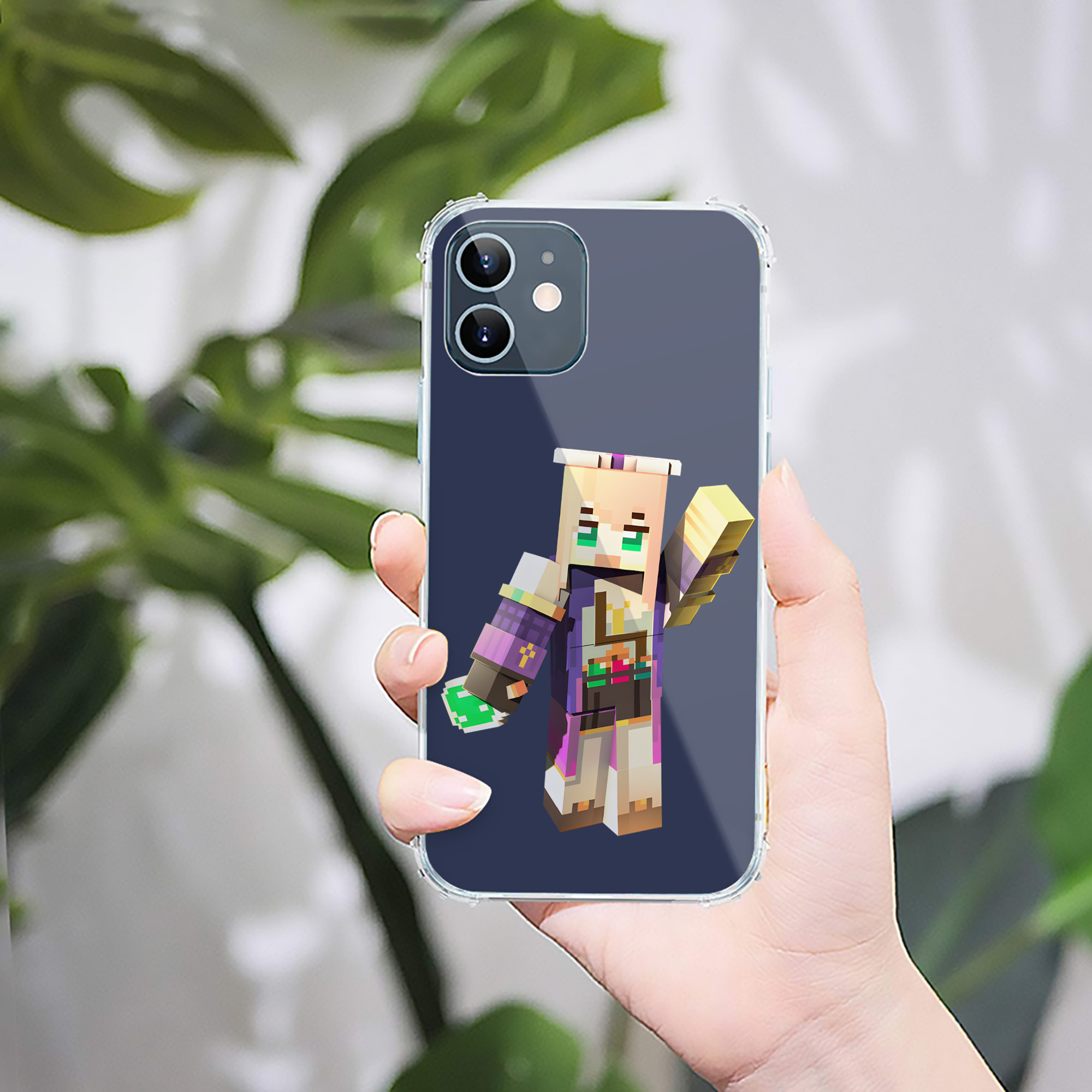 （画像用） マインクラフト ブロックの世界 Minecraft MC Block world 【iPhone 12シリーズ対応】透明スマホケース（クリアソフトケース）